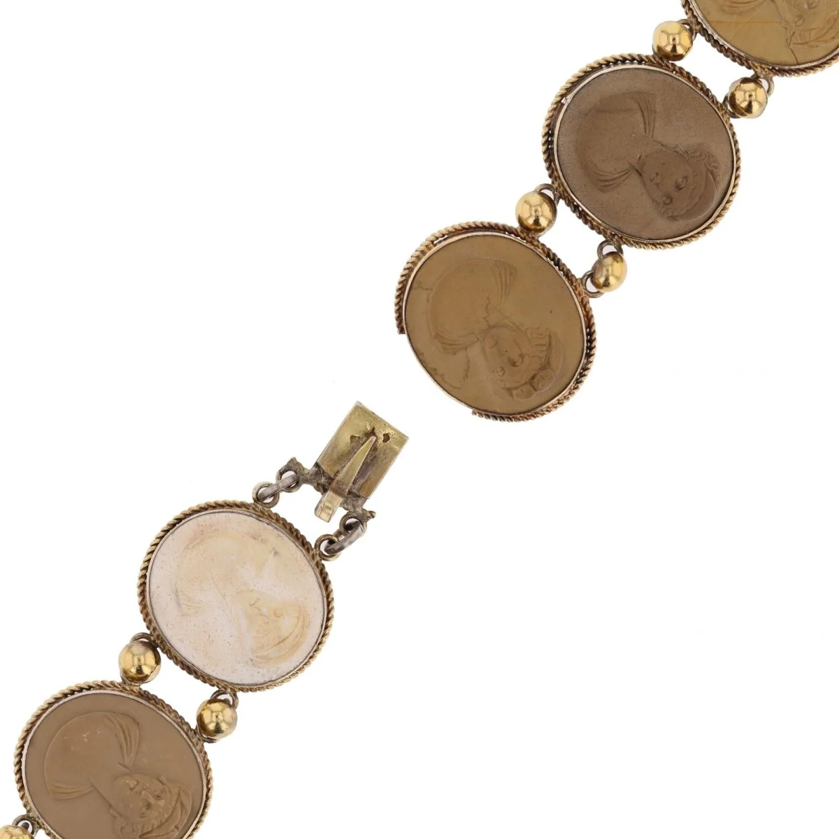 Bracelet ancien en vermeil et pierres de lave - Image 10