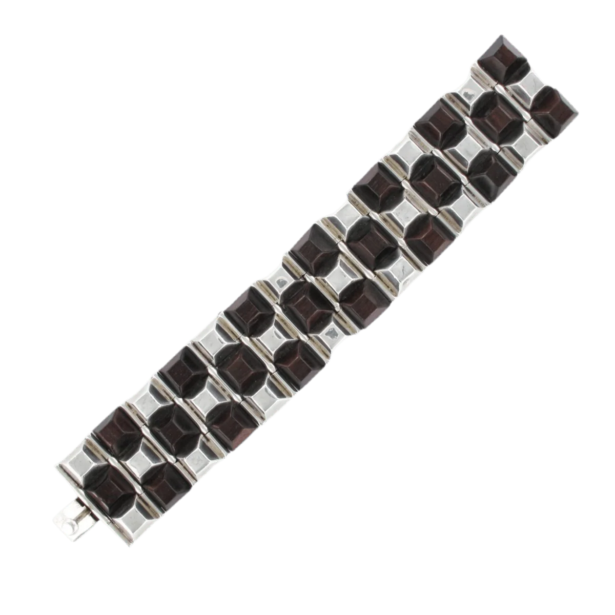 Bracelet Manchette en argent et bois - Image 6