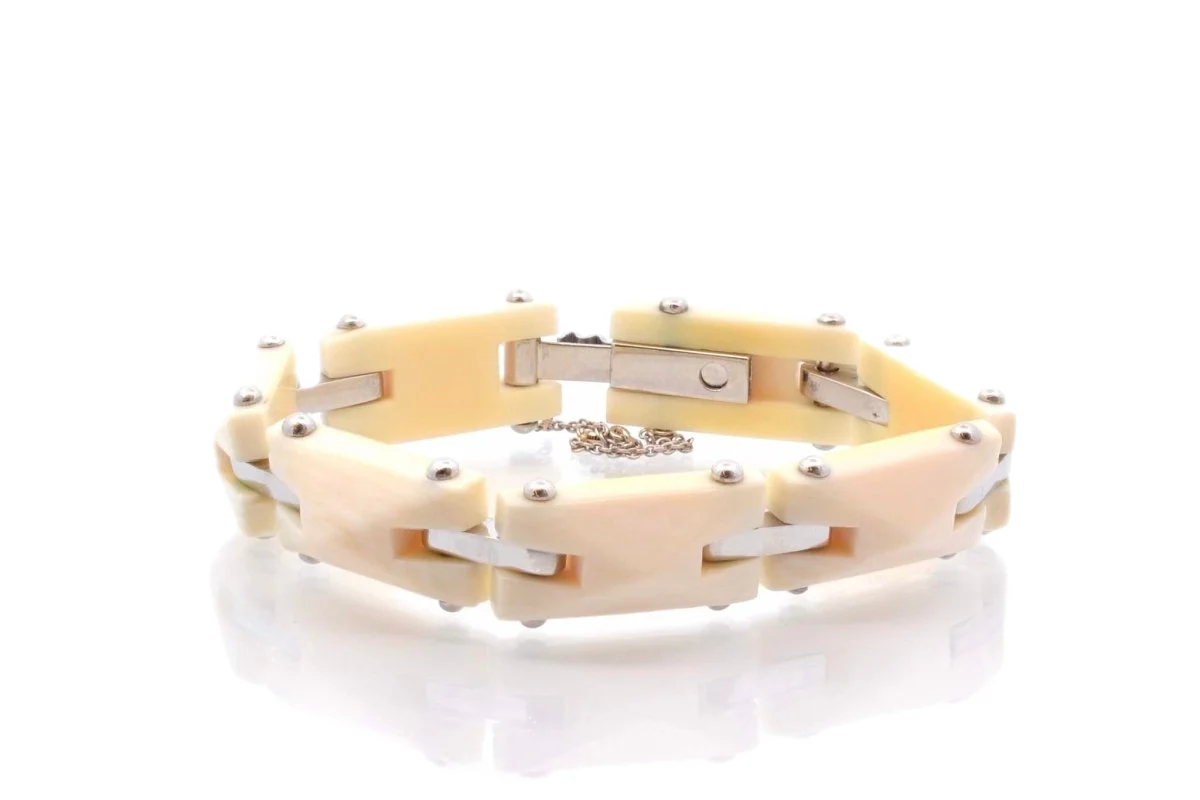 Bracelet en bakélite et platine - Image 2