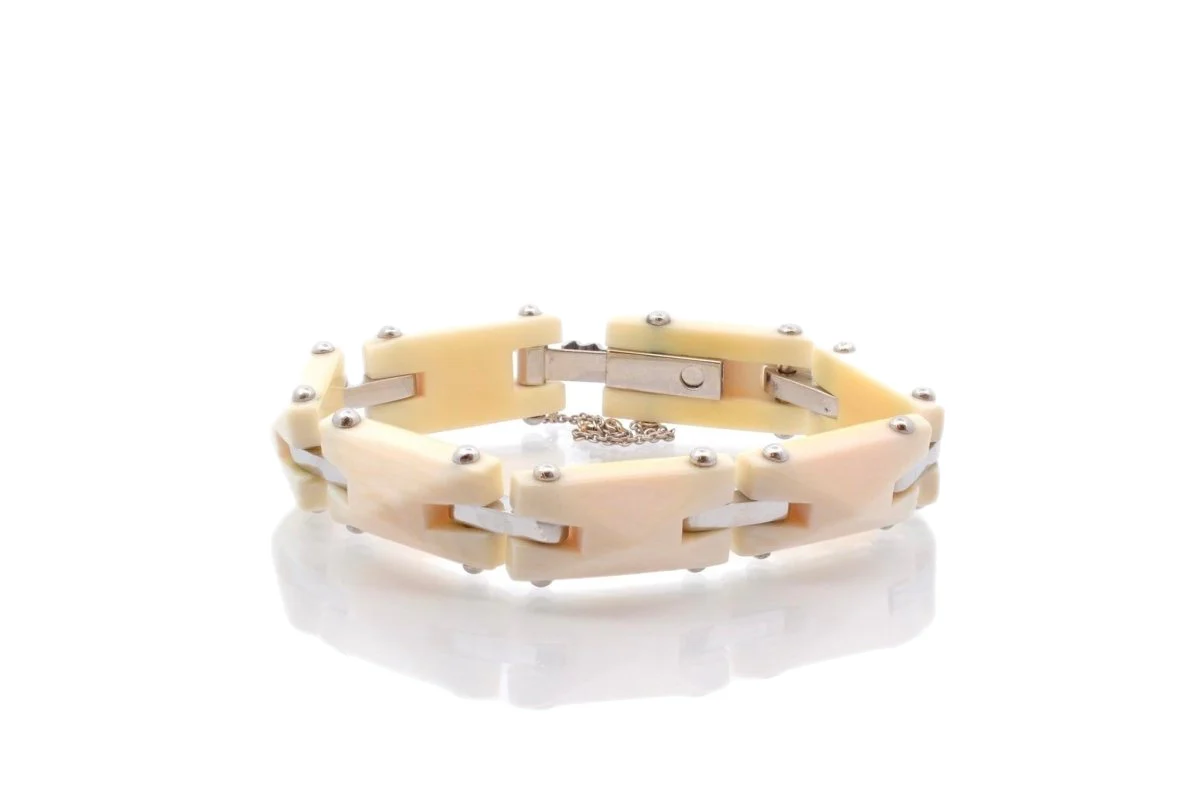 Bracelet en bakélite et platine - Image 3