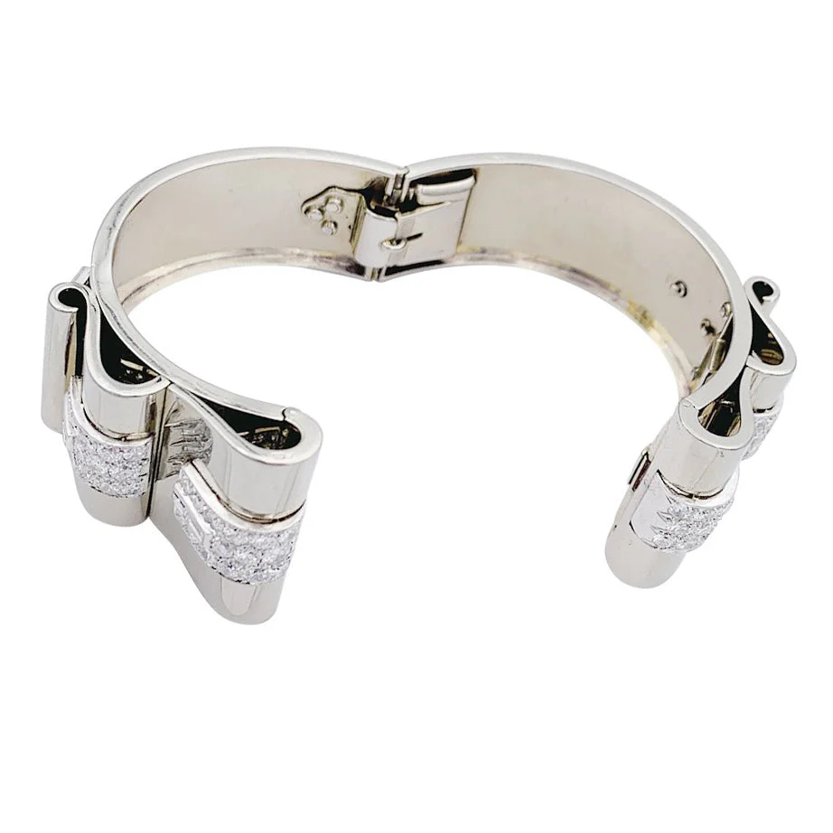 Bracelet BOIVIN Art déco, platine, or blanc et diamants - Image 6