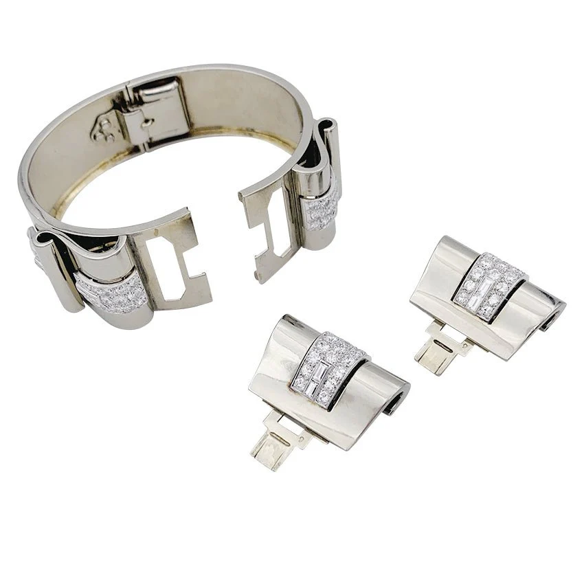 Bracelet BOIVIN Art déco, platine, or blanc et diamants - Image 7