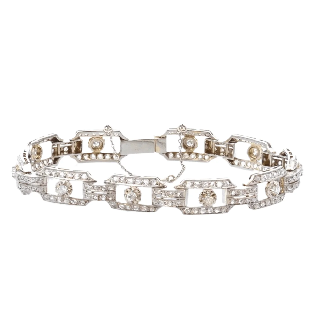 Bracelet Art déco en or blanc et diamants