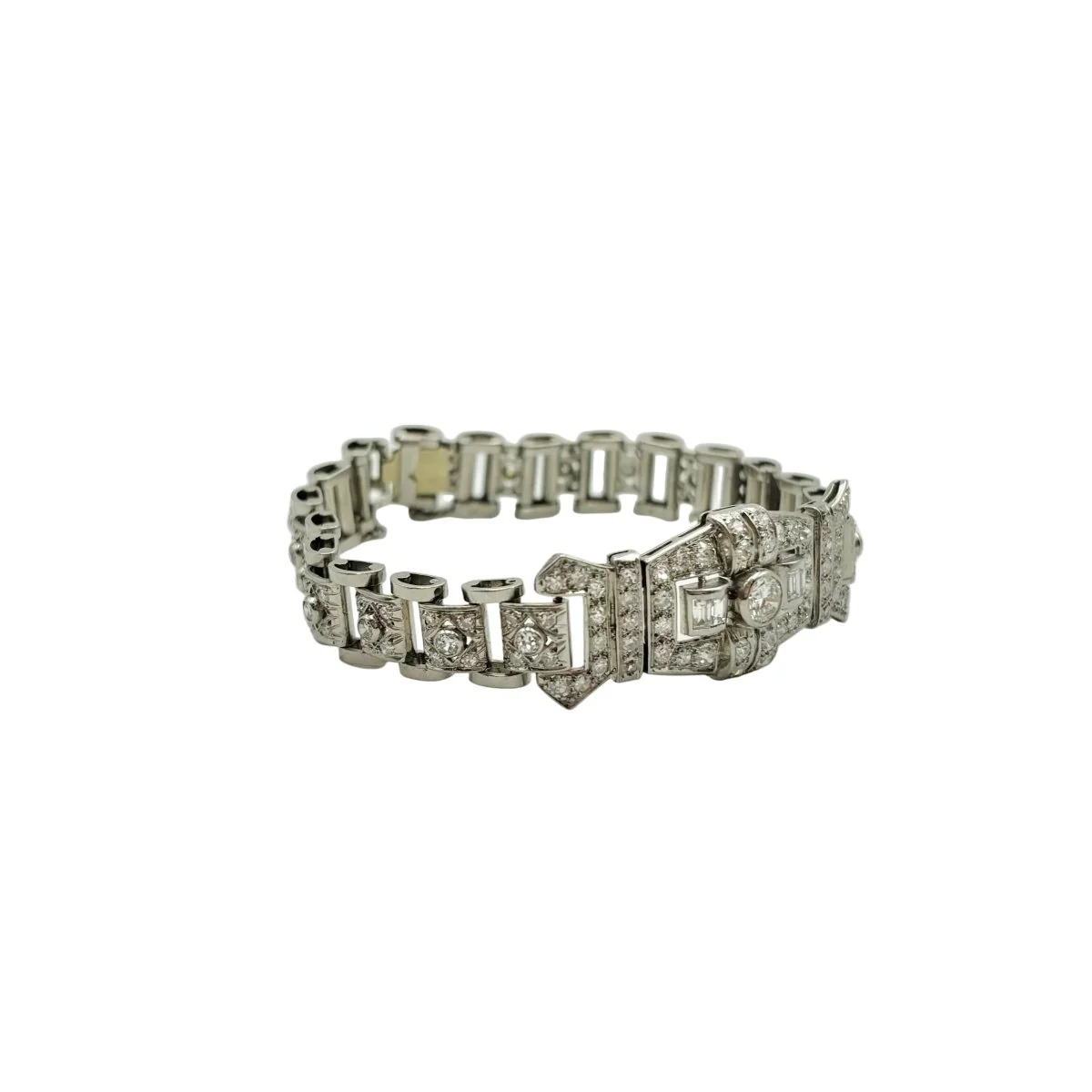 Bracelet Art Déco en or blanc et diamants - Image 3