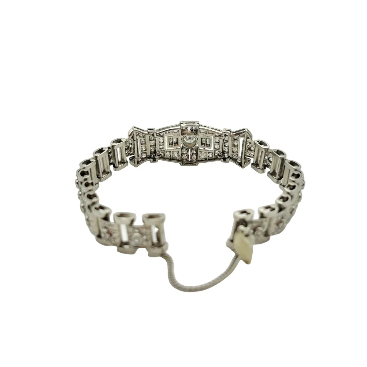 Bracelet Art Déco en or blanc et diamants - Image 5