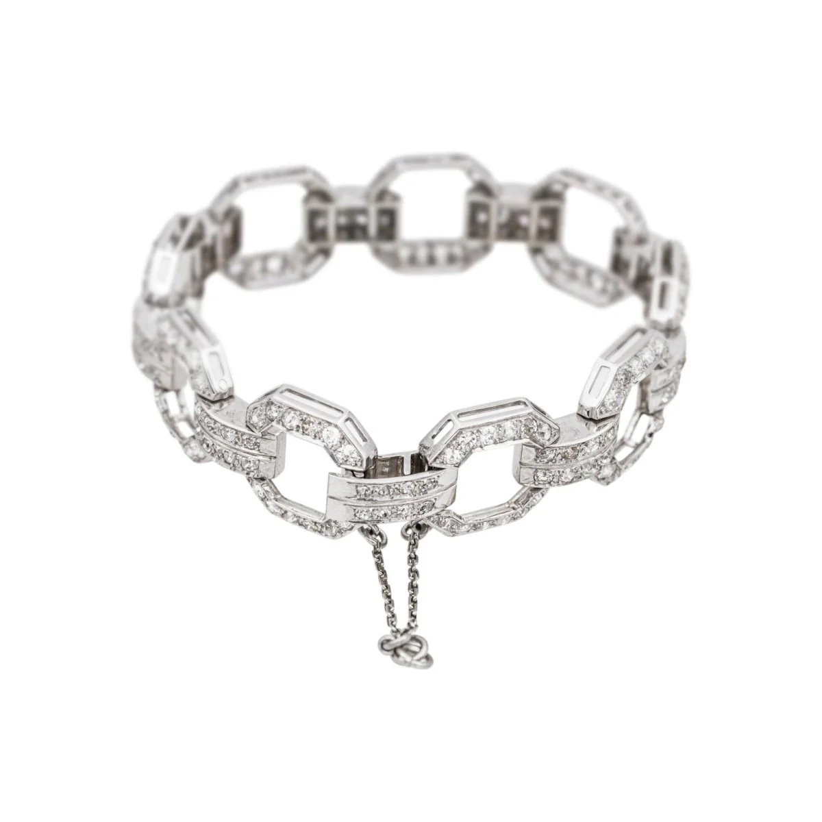 Bracelet Maille en platine et diamants - Image 3