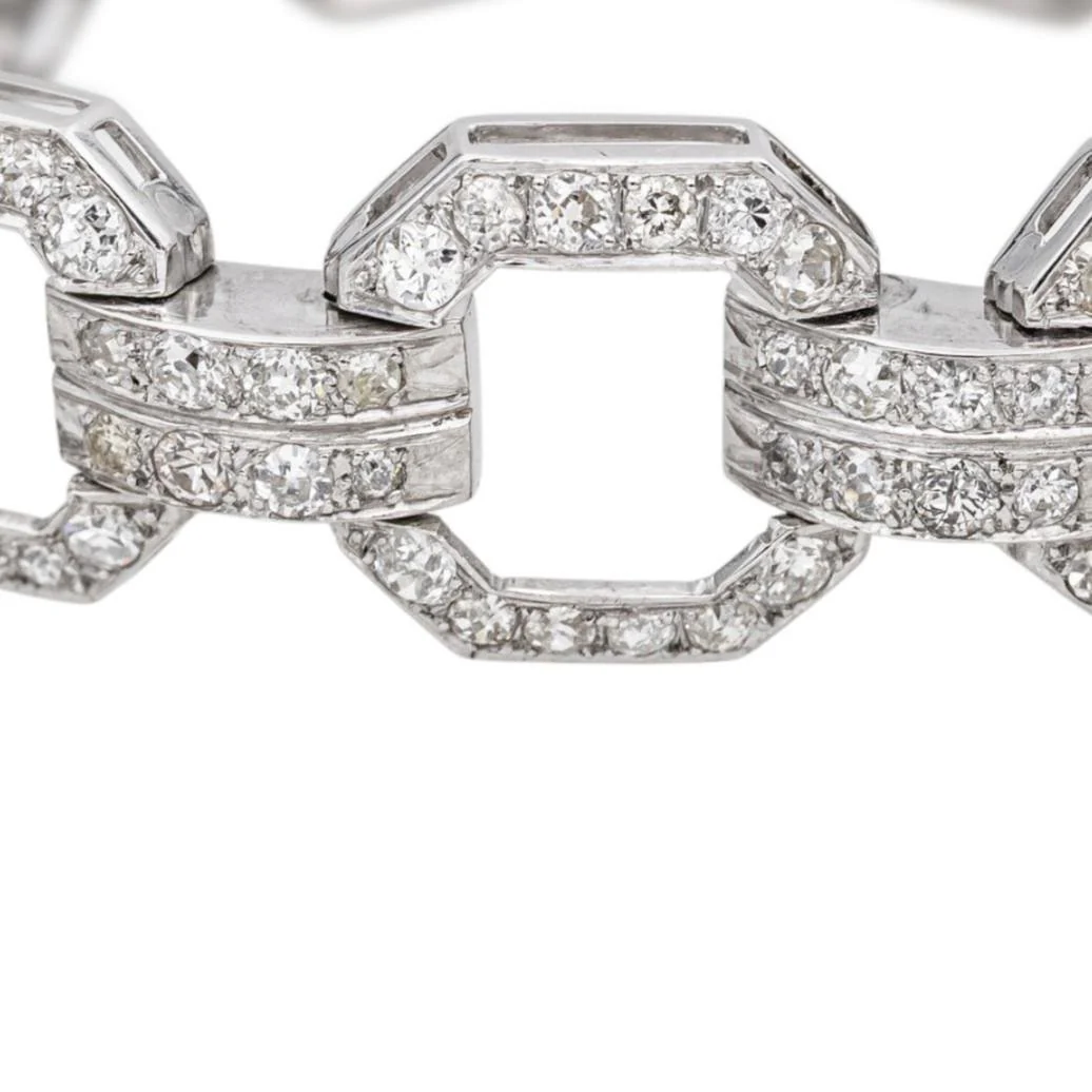 Bracelet Maille en platine et diamants - Image 5