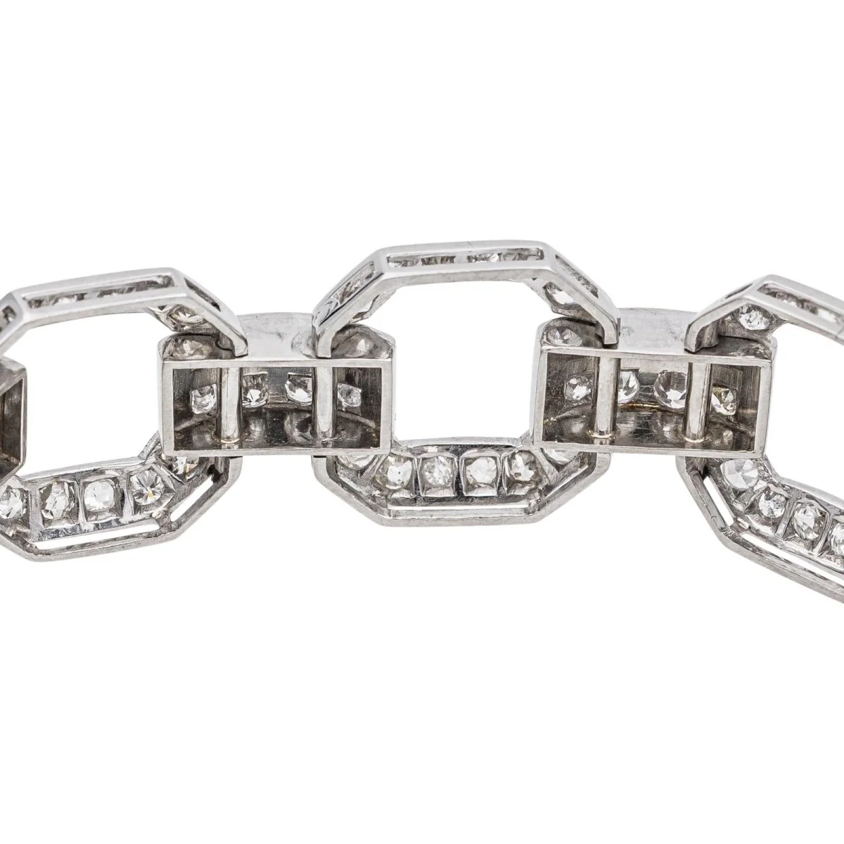 Bracelet Maille en platine et diamants - Image 6