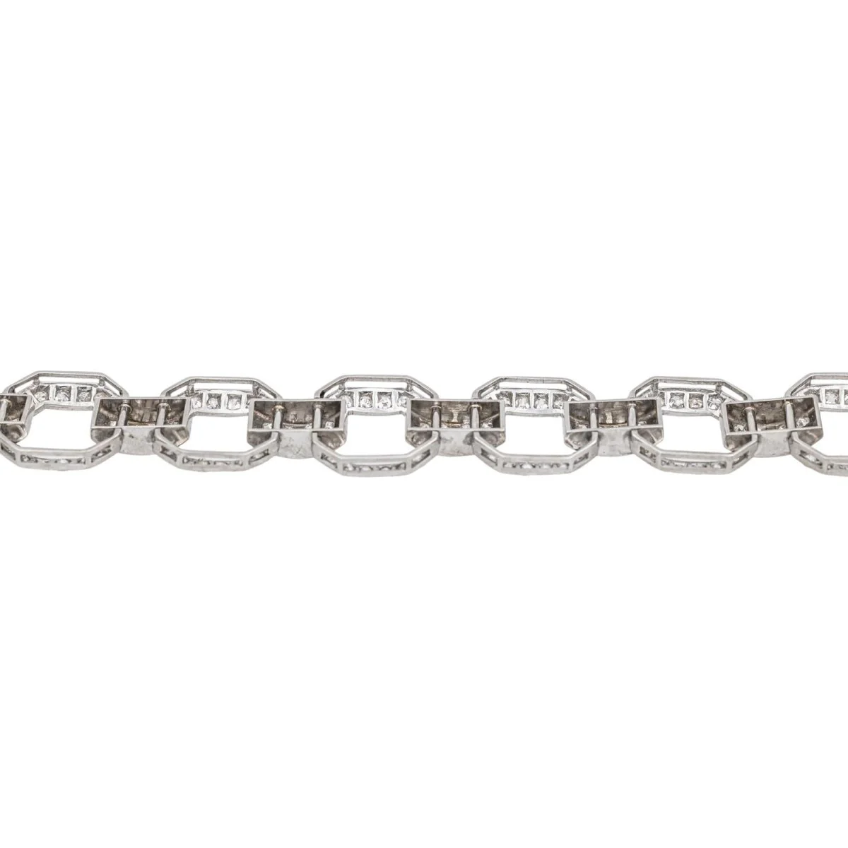 Bracelet Maille en platine et diamants - Image 7