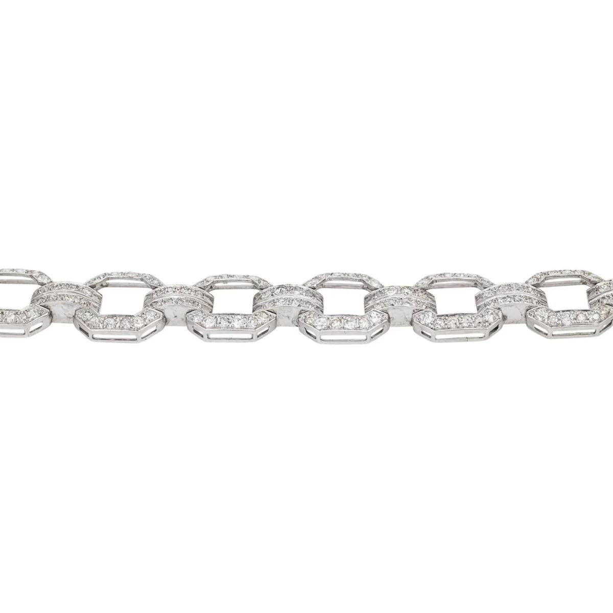 Bracelet Maille en platine et diamants - Image 8