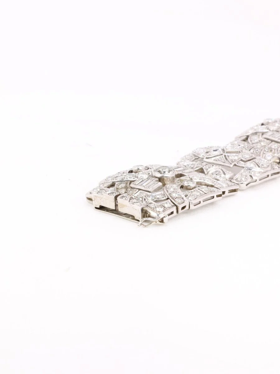 Bracelet Art Déco platine diamants - Image 10