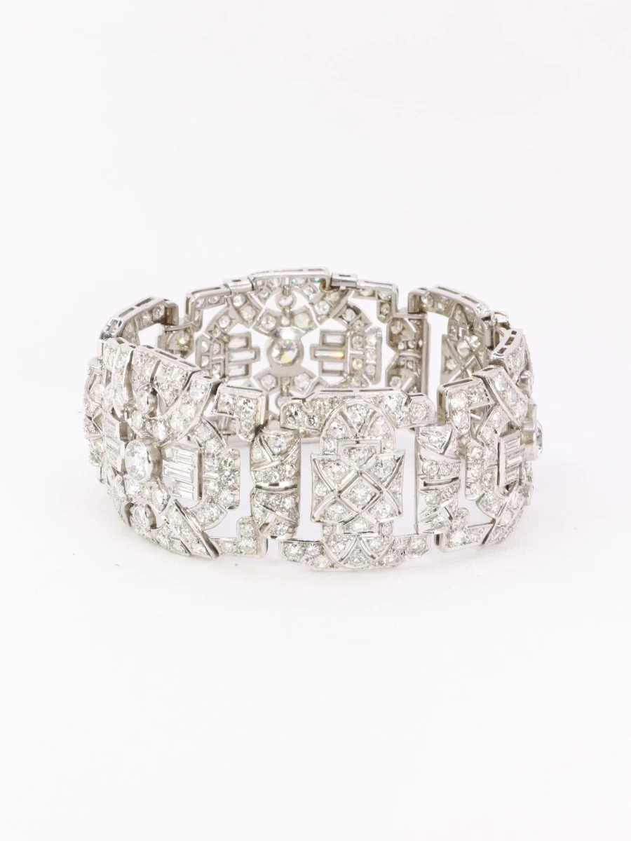 Bracelet Art Déco platine diamants - Image 4