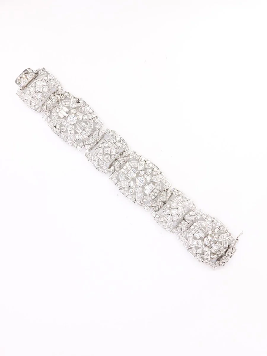 Bracelet Art Déco platine diamants - Image 9