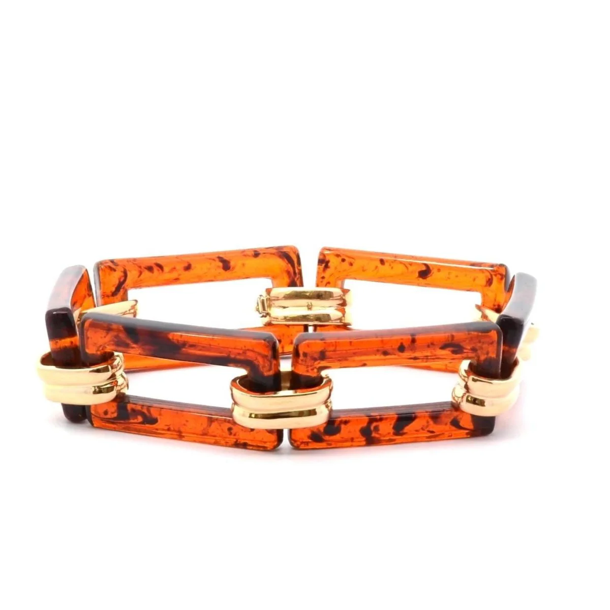 Bracelet en or jaune et bakélite