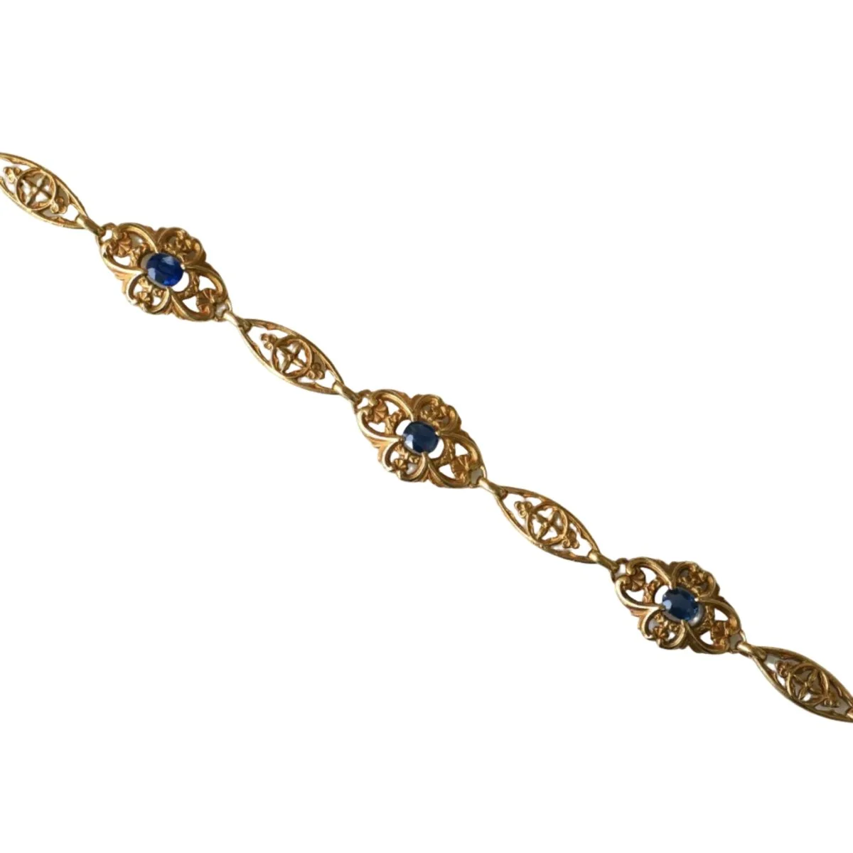 Bracelet Maille en or jaune et saphirs - Image 4