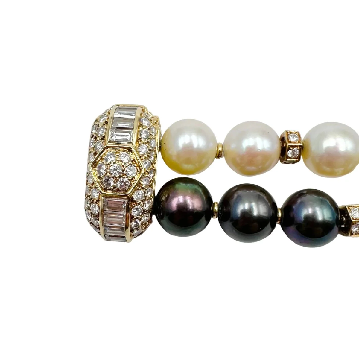 Bracelet BOUCHERON en or jaune, perles et diamants - Image 4