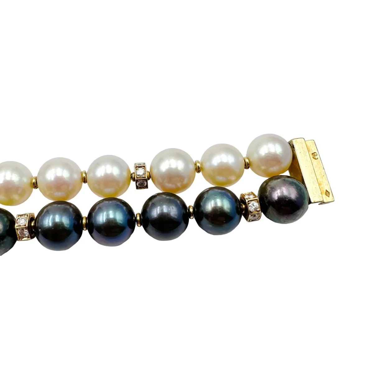 Bracelet BOUCHERON en or jaune, perles et diamants - Image 6