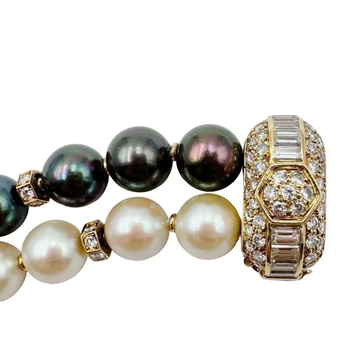 Bracelet BOUCHERON en or jaune, perles et diamants - Image 9