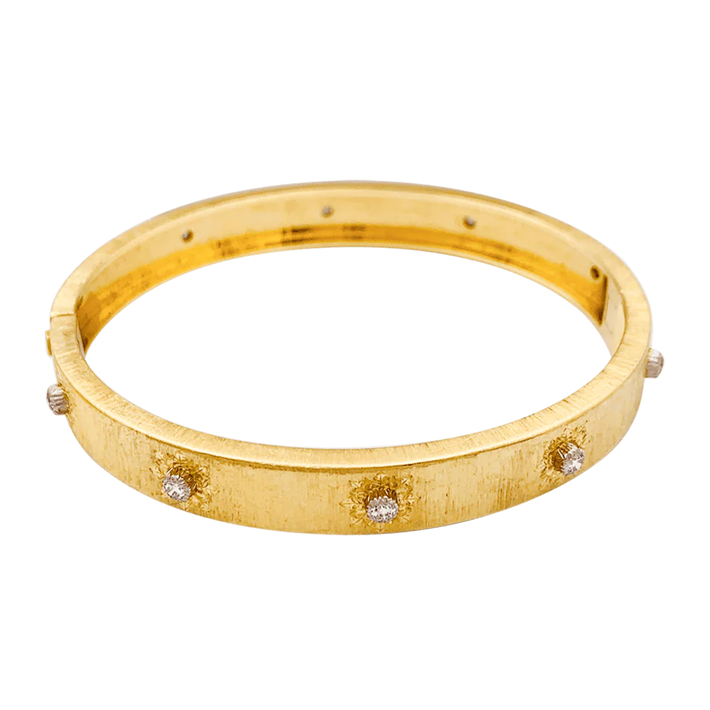 Bracelet Jonc BUCCELLATI "Macri Classica" en or jaune et diamants - Image 3