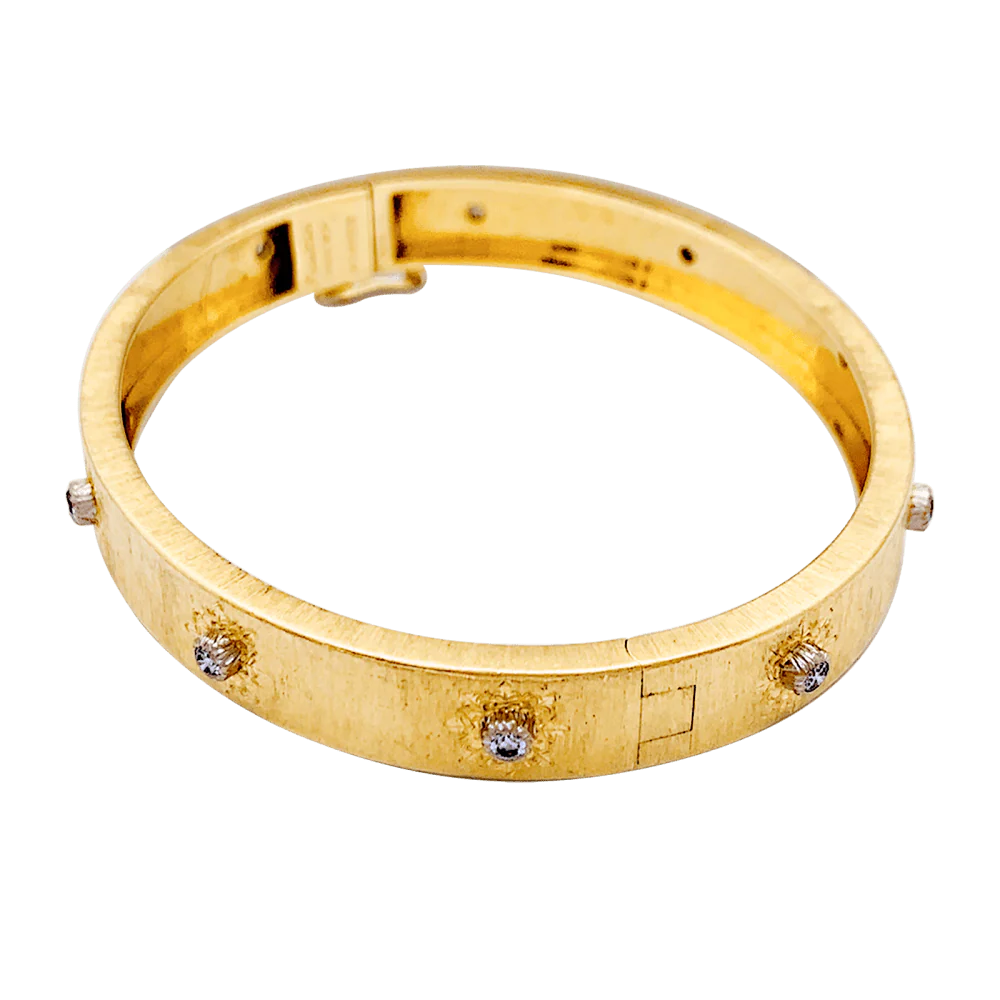 Bracelet Jonc BUCCELLATI "Macri Classica" en or jaune et diamants - Image 4