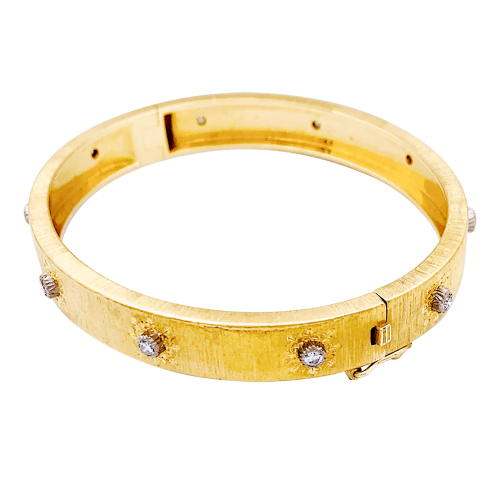 Bracelet Jonc BUCCELLATI "Macri Classica" en or jaune et diamants - Image 5