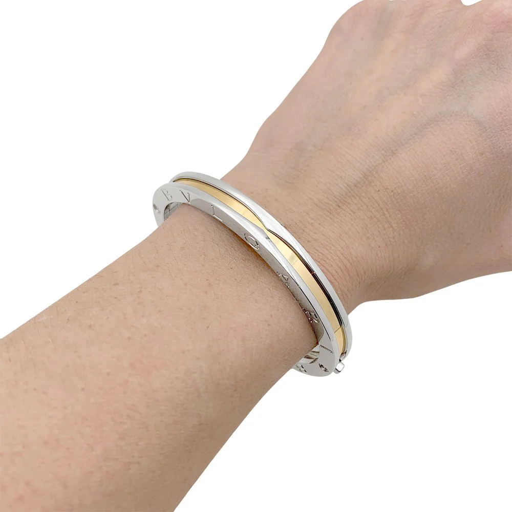 Bracelet Jonc BULGARI "B.zero1" en or jaune et acier - Image 2