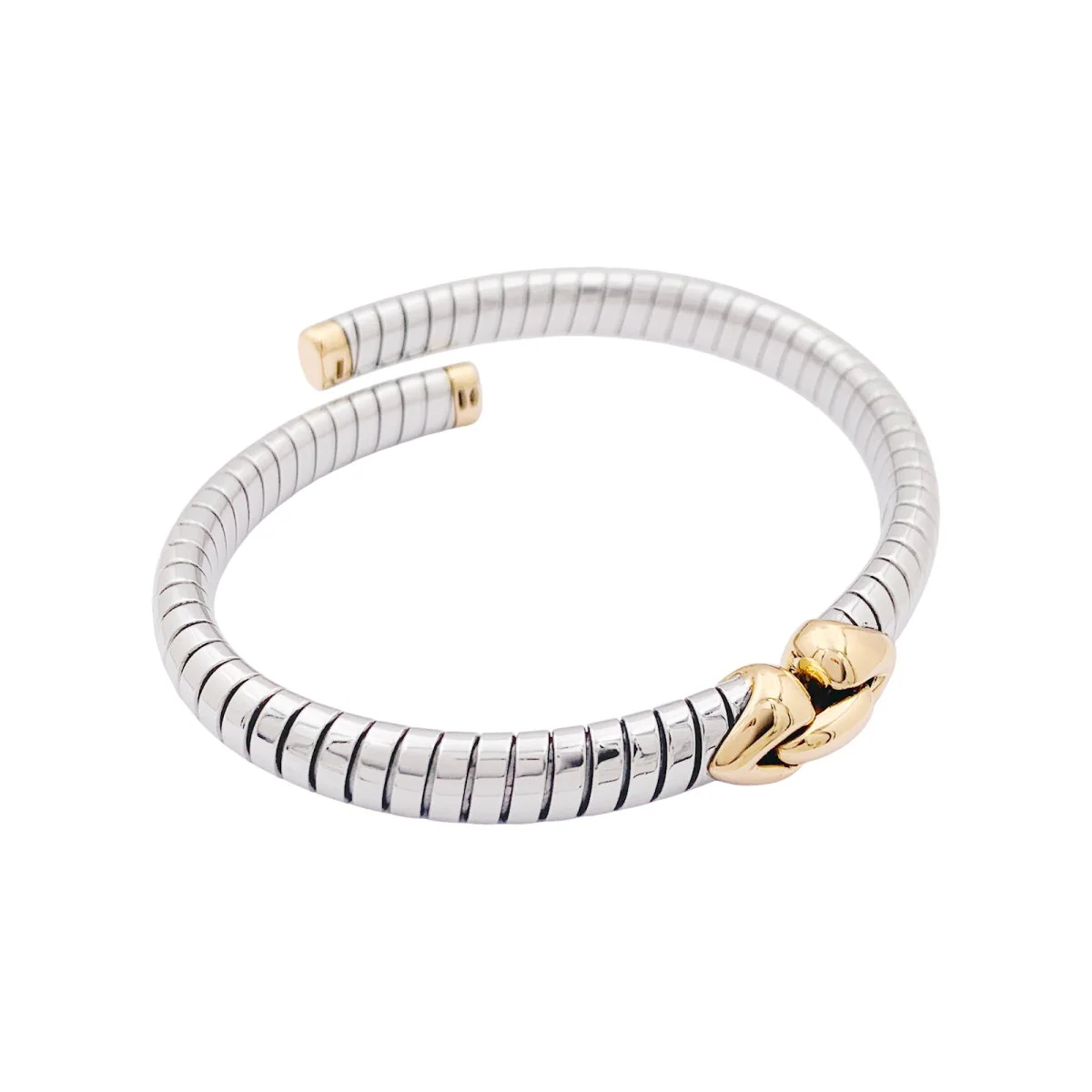 Bracelet BULGARI "Doppio Cuore",  en or et acier - Image 5