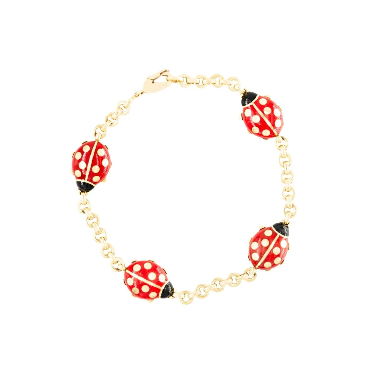 Bracelet CARTIER "Coccinelles" en or jaune et émail