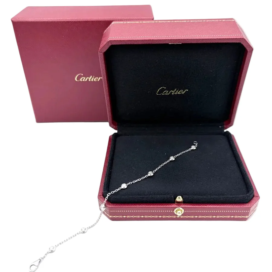 Bracelet CARTIER  "Diamants légers" en or blanc et diamants - Image 5