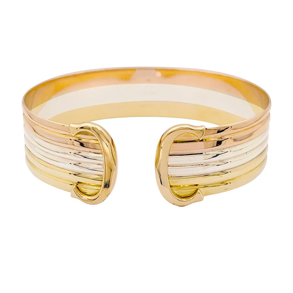 Bracelet CARTIER "Double C" en trois ors