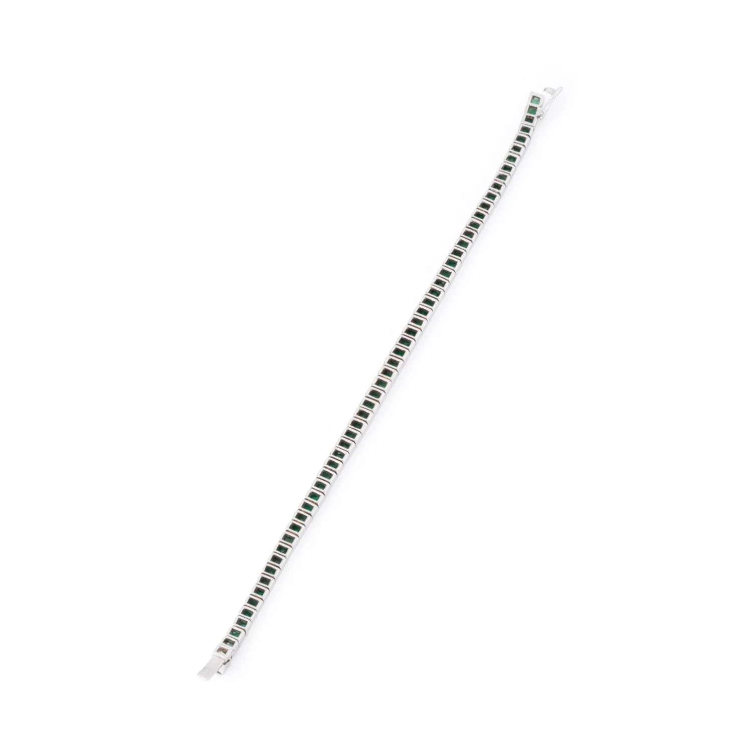 Bracelet Ligne CARTIER en or blanc et émeraudes - Image 4