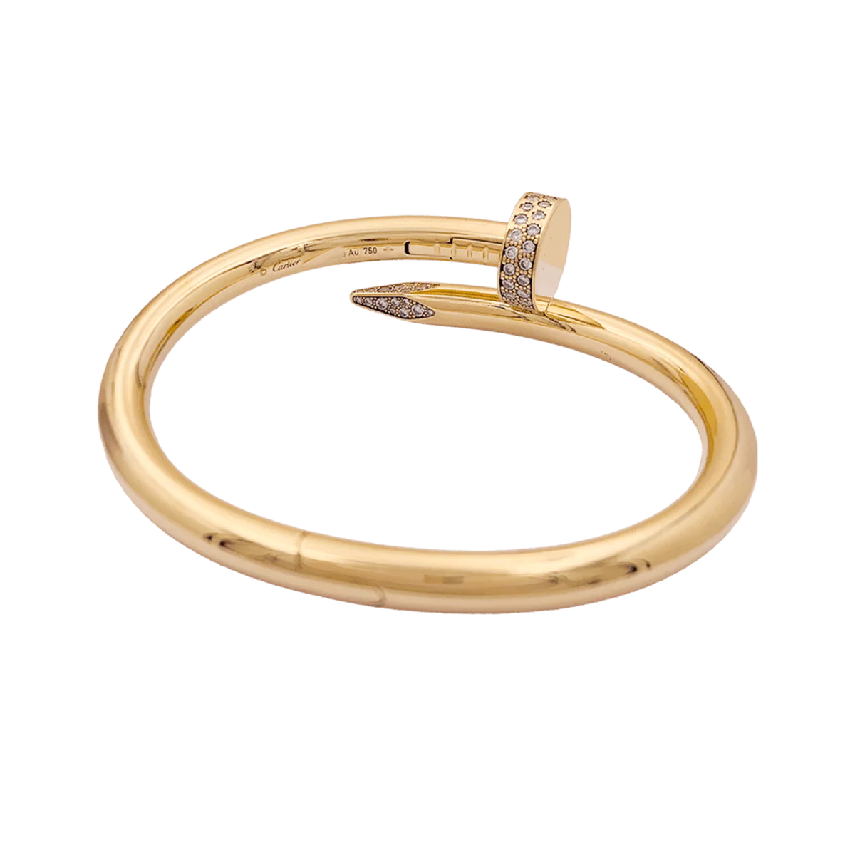 Bracelet Jonc CARTIER "Juste un Clou" en or jaune et diamants - Image 4