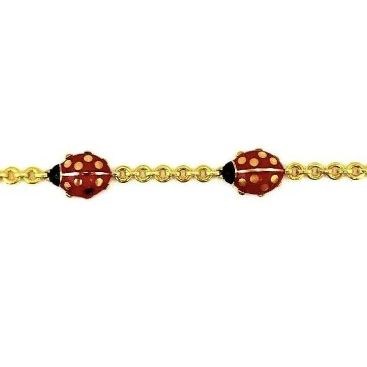 Bracelet Souple CARTIER "Ladybug" en or jaune et émail - Image 2