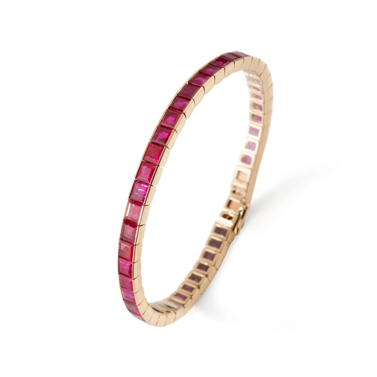Bracelet CARTIER Ligne tennis en or jaune et rubis
