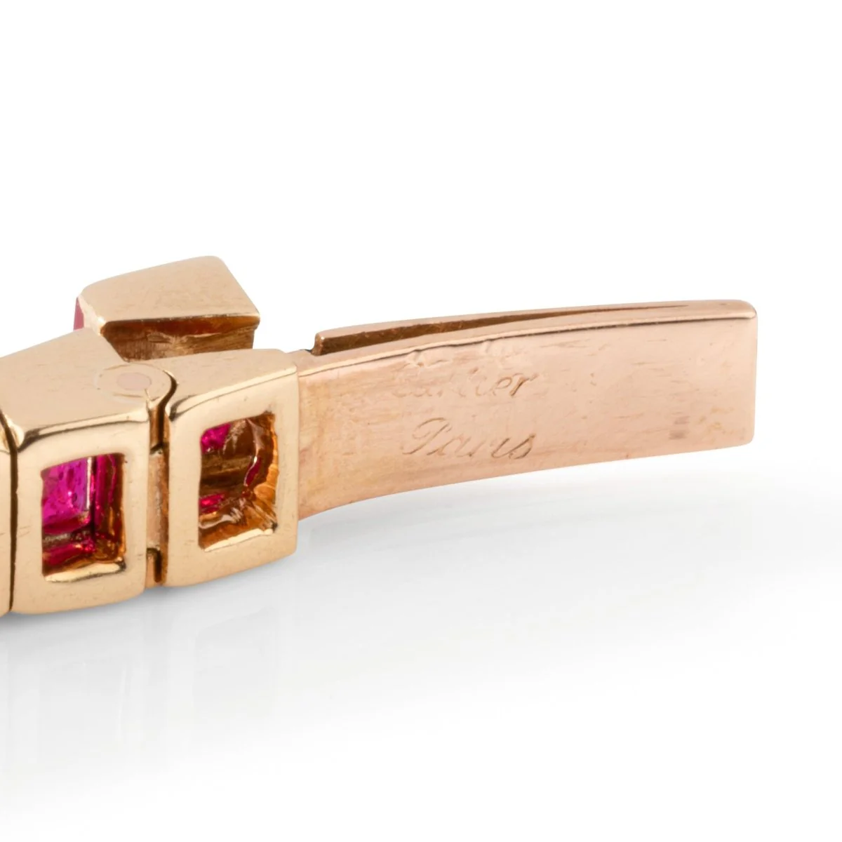 Bracelet CARTIER Ligne tennis en or jaune et rubis - Image 8
