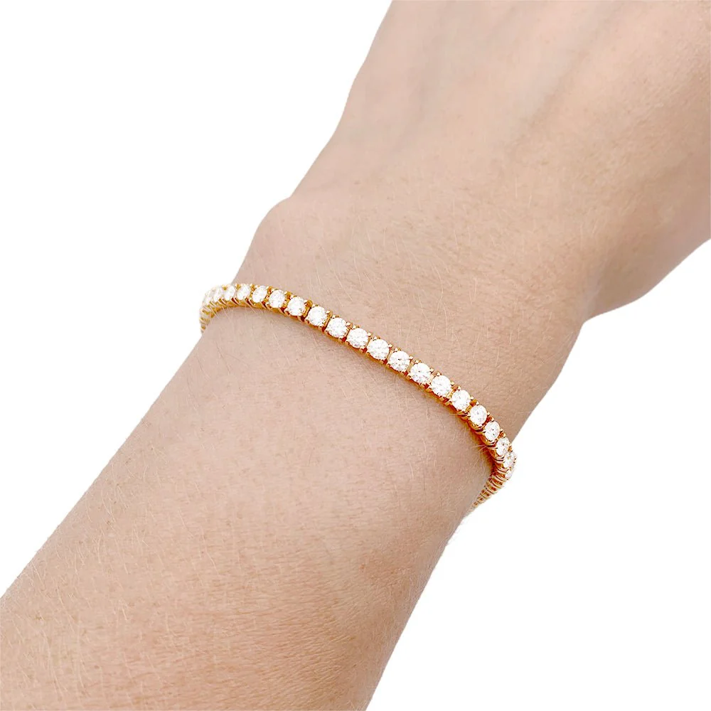 Bracelet CARTIER "Lignes Essentielles" en or rose et diamants. - Image 2