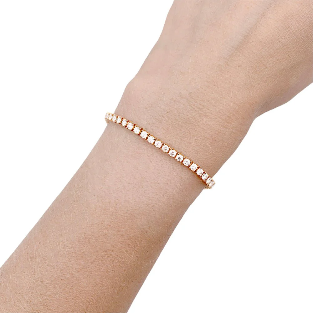 Bracelet CARTIER "Lignes Essentielles" en or rose et diamants. - Image 6