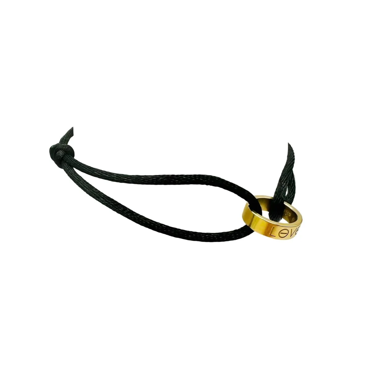 Bracelet Souple CARTIER "Love" en or jaune et cordon - Image 3
