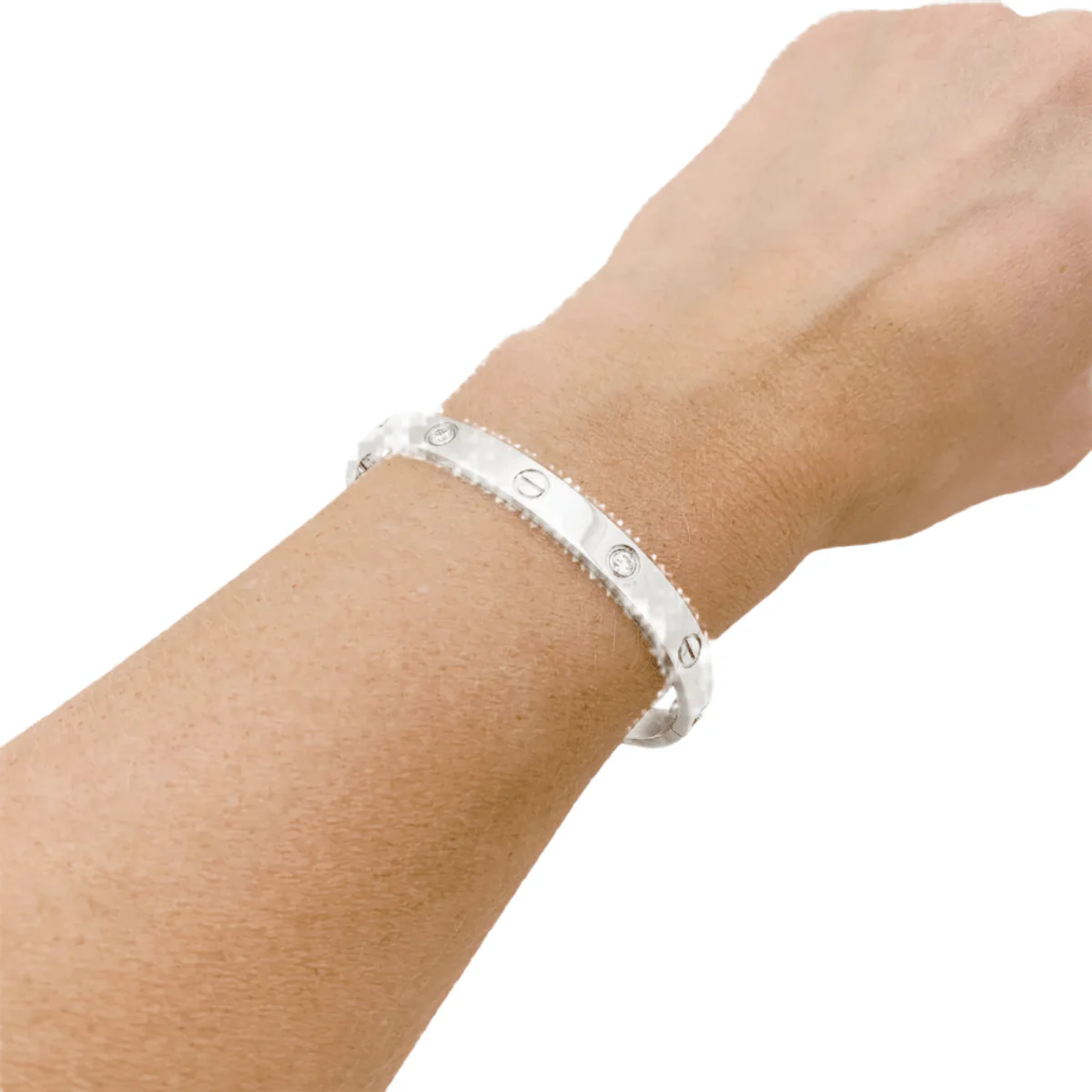Bracelet Cartier, "Love" en or blanc et diamants. - Image 2
