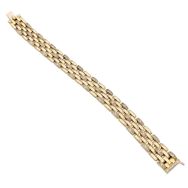 Bracelet CARTIER "Maillon Panthère" en or jaune et diamants. - Image 2