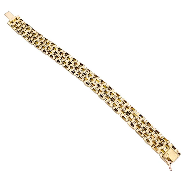 Bracelet CARTIER "Maillon Panthère" en or jaune et diamants. - Image 4