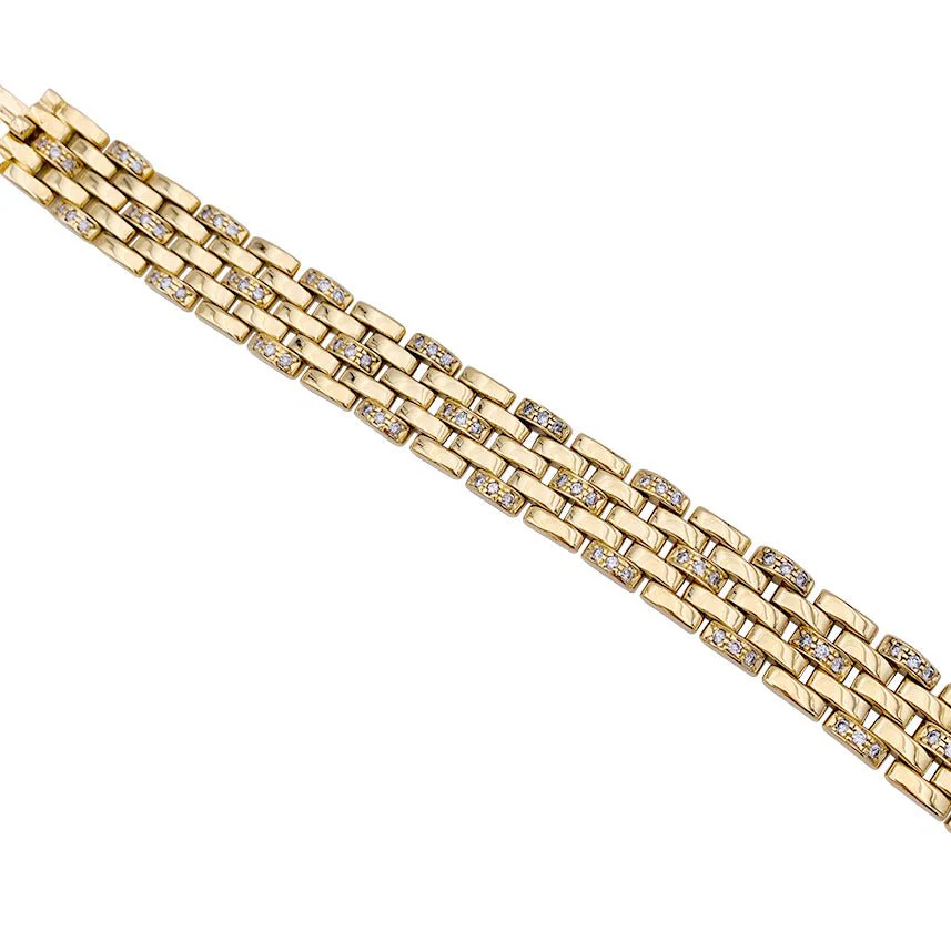 Bracelet CARTIER "Maillon Panthère" en or jaune et diamants. - Image 5