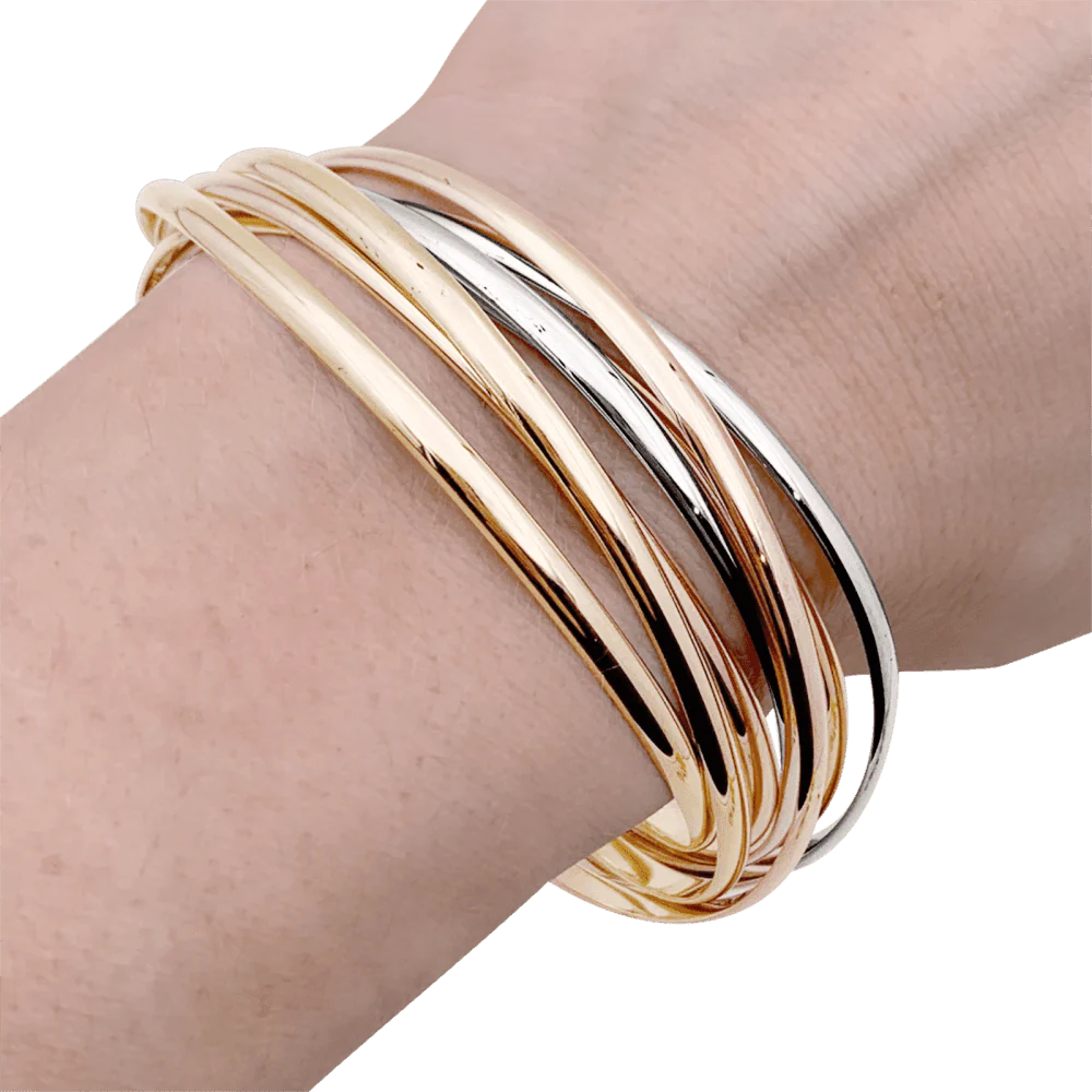 Bracelet Jonc CARTIER "Trinity Semainier" en or jaune, or blanc et or rose - Image 2
