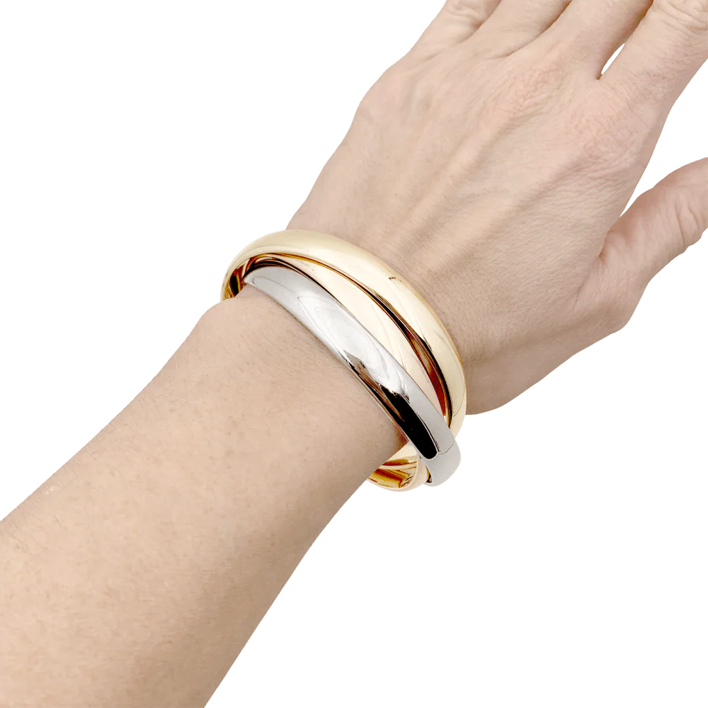 Bracelet Joncs CARTIER "Trinity" en or jaune, or blanc et or rose - Image 2