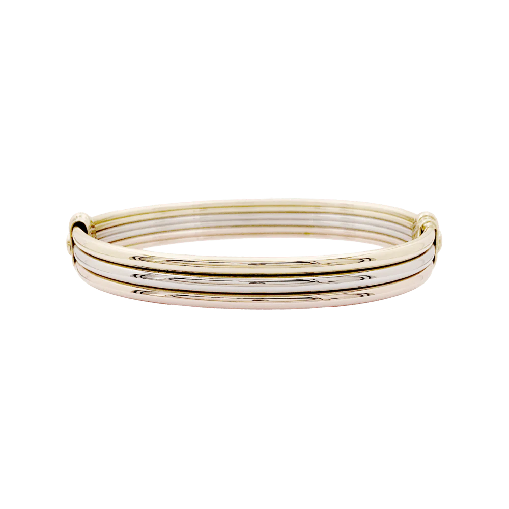 Bracelet Jonc CARTIER "Vétéran" en or jaune, or blanc et or rose
