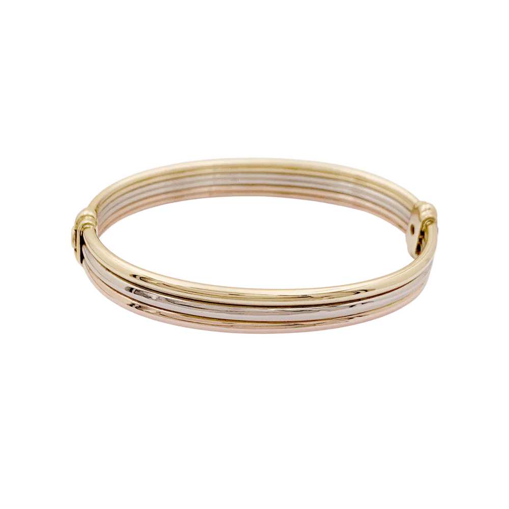 Bracelet Jonc CARTIER "Vétéran" en or jaune, or blanc et or rose - Image 4