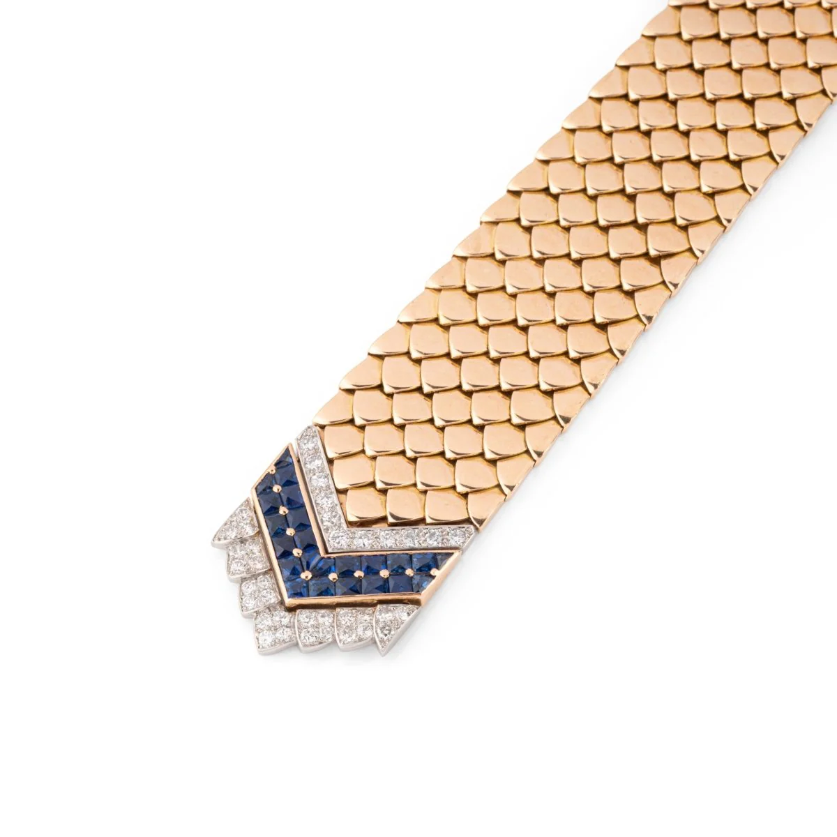 Bracelet Ceinture BOUCHERON en or jaune, saphirs et diamants - Image 5