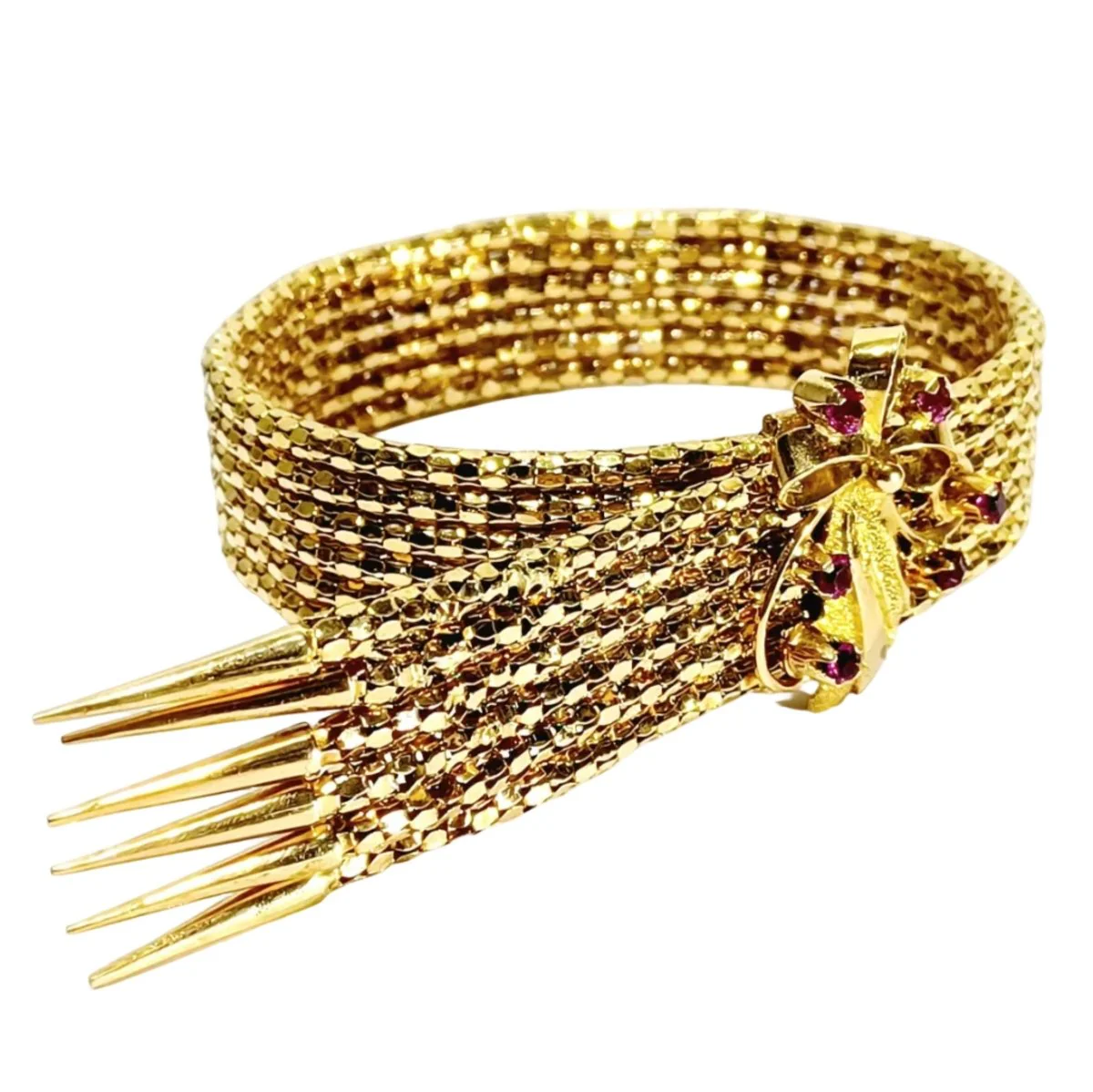Bracelet Ceinture en or champagne et rubis - Image 7