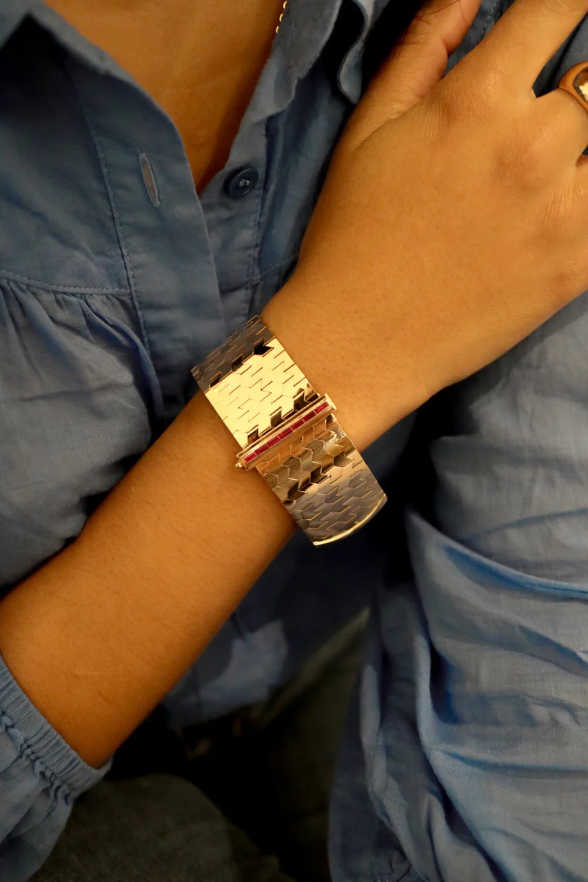 Bracelet Ceinture en or jaune et rubis - Image 5