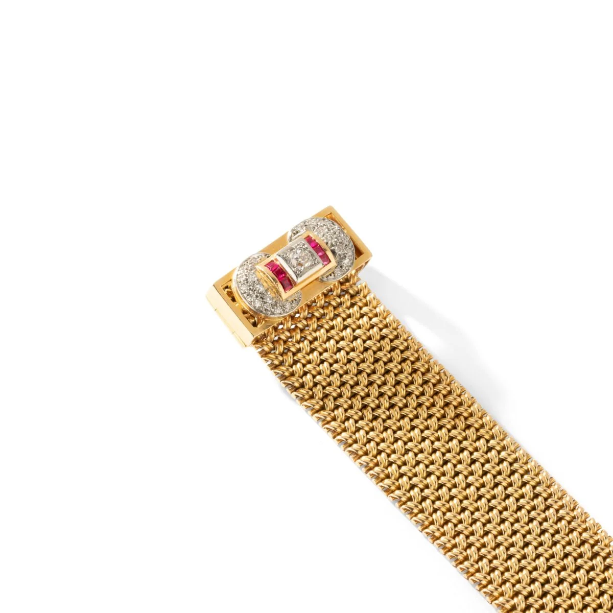 Bracelet Ceinture Souple en or jaune, rubis et diamants - Image 4
